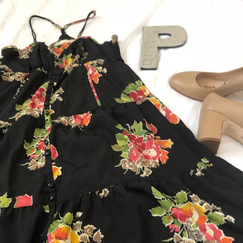 American Eagle Black Floral Mini Dress - Picture 2 of 5